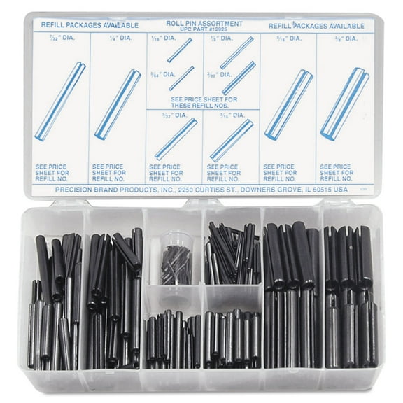 Precision Brand Roll Pin Assortments, Spring Steel - 1 KT (605-12925)