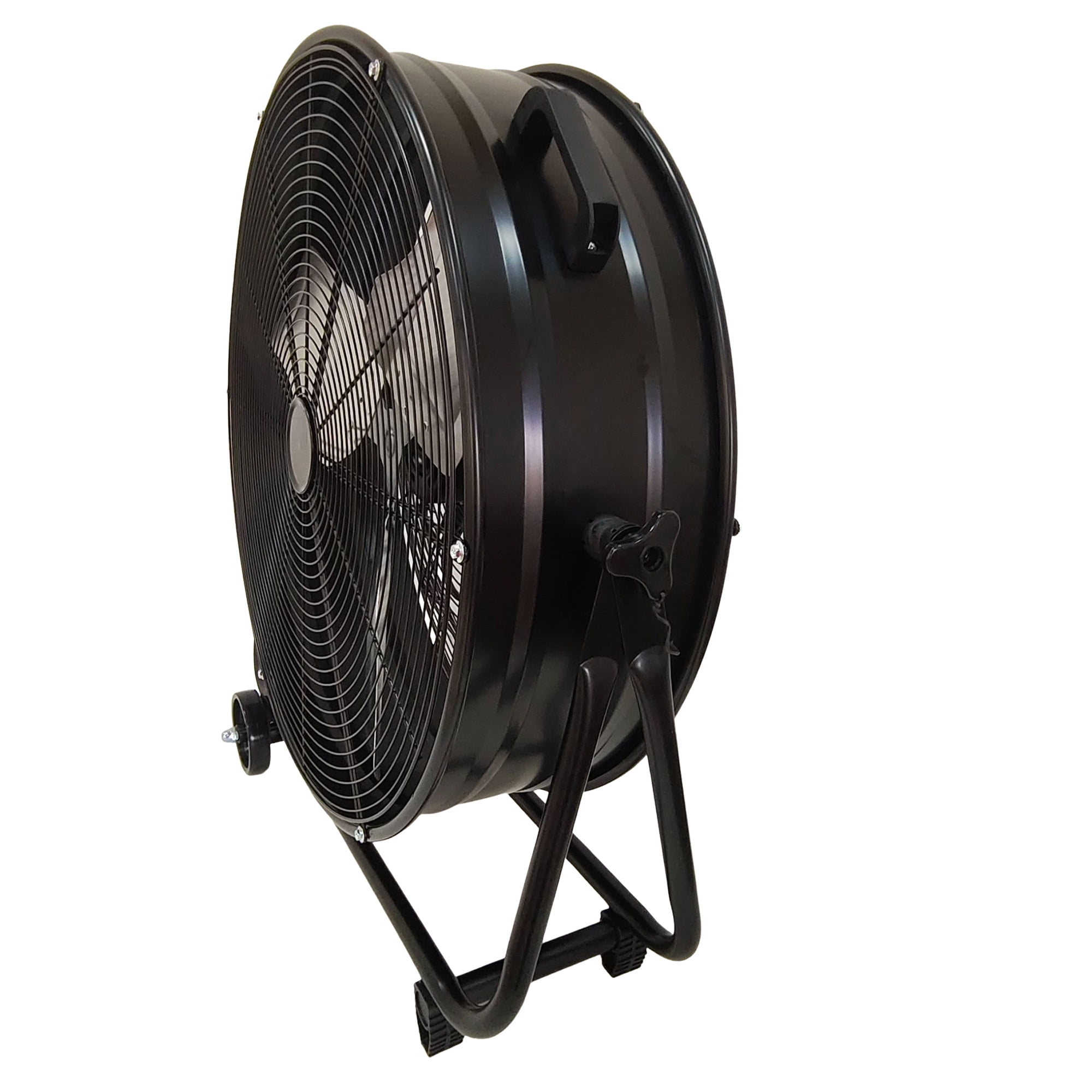 Industrial Drum Fan 24 Inch, Heavy Duty High Velocity Shop Fan with 2 Speed Settings, Pure Copper Motor for Warehouse, Workshop, Garage, Factory, Black