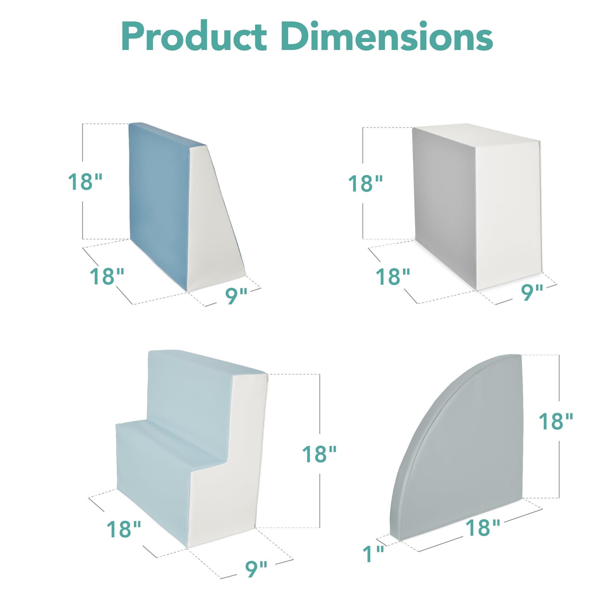 Best Choice Products Soft Foam Climbing Blocks for Toddlers, 4-Piece Play Set, Easy-Clean Vinyl - Blue