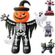 thumbnail image 1 of Decoración inflable LANGXUN con forma de esqueleto de calabaza de 8 pies con fantasmas, 1 of 8