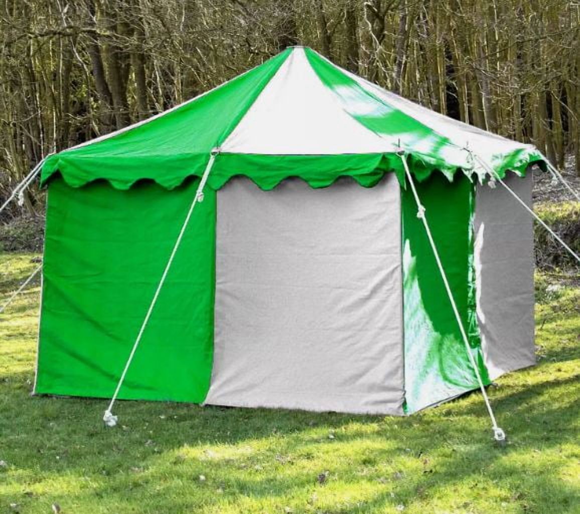 Camping Tent Medieval Knight Harold square Green -White Water proof Tent 3x3 M