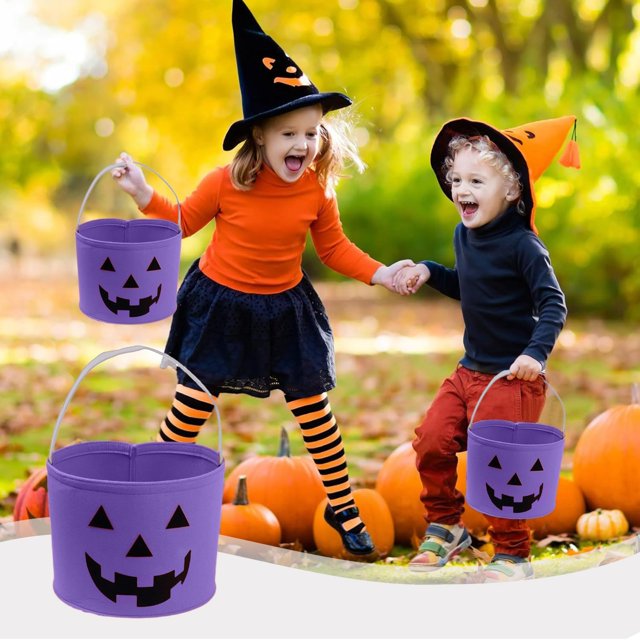 Home Felting Storage Bucket Large Capacity Storage Basket Halloween Felting Handbag Home Essentials