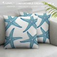 thumbnail image 3 of HENGT  Blue Ocean Starfish Decorative Pillow Cover Sea Animal Theme Pillowcases Cushion Cover Square Throw Pillow Cover for Couch Sofa Bed Living Room Bedroom, 3 of 5