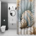 thumbnail image 4 of Conch Palm Leaf Bathroom Shower Curtain, Vintage Ocean Palm Leaf Waterproof Washable Soft Bath Curtain for Bathtub Decor with 12 Hooks&Grommet, 54x78 Inch, 4 of 9