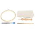 thumbnail image 4 of Punch Needle Embroidery Kit Hoops DIY Coarse Wool Brass Tube Yarn Scissors Tools Set, 4 of 14