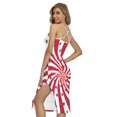 thumbnail image 2 of Swirl American Patriotic Star Printed Cross Back Cami Dress, American Flag Fashion Summer Maxi Sexy Casual Dress For Women. Gifts For Us Independence Day, 4Th Of July, 2 of 4
