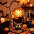 thumbnail image 5 of Halloween Candle Warmer Lamp Witch Broom Design Resin Tabletop Decor Interchangeable Lampshade For Halloween Party Mantel Desk Seasonal Holiday Decoration,A, 5 of 7