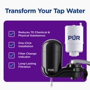 PUR Faucet Mount Water Filtration System, Water Filter for Sink Faucets, FM2000B, Black