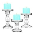 thumbnail image 3 of EXCIXING Clear Glass Candle Holder Set of 3 Tall Candlestick Stand Kit Desktop Ornament for Home Living Room Wedding Party Dinner Table Decoration Gift Supplies, 3 of 21