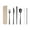 Black, variant on 7-Piece Korean Stainless Steel Cutlery Set, Portable Outdoor Camping Flatware with Knife, Fork, Spoon, Chopsticks, Straw and Brush, Piano-Baked Lacquer Handles, Includes Compact Storage Bag