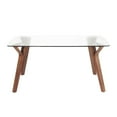 thumbnail image 5 of Folia Mid-Century Modern Dining Table in Walnut Wood with Clear Tempered Glass by LumiSource, 5 of 7