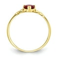 thumbnail image 2 of 10K Yellow Gold Ring Band with Stones (06) June Garnet (Rhodolite) Heart Red, Size 8, 2 of 5