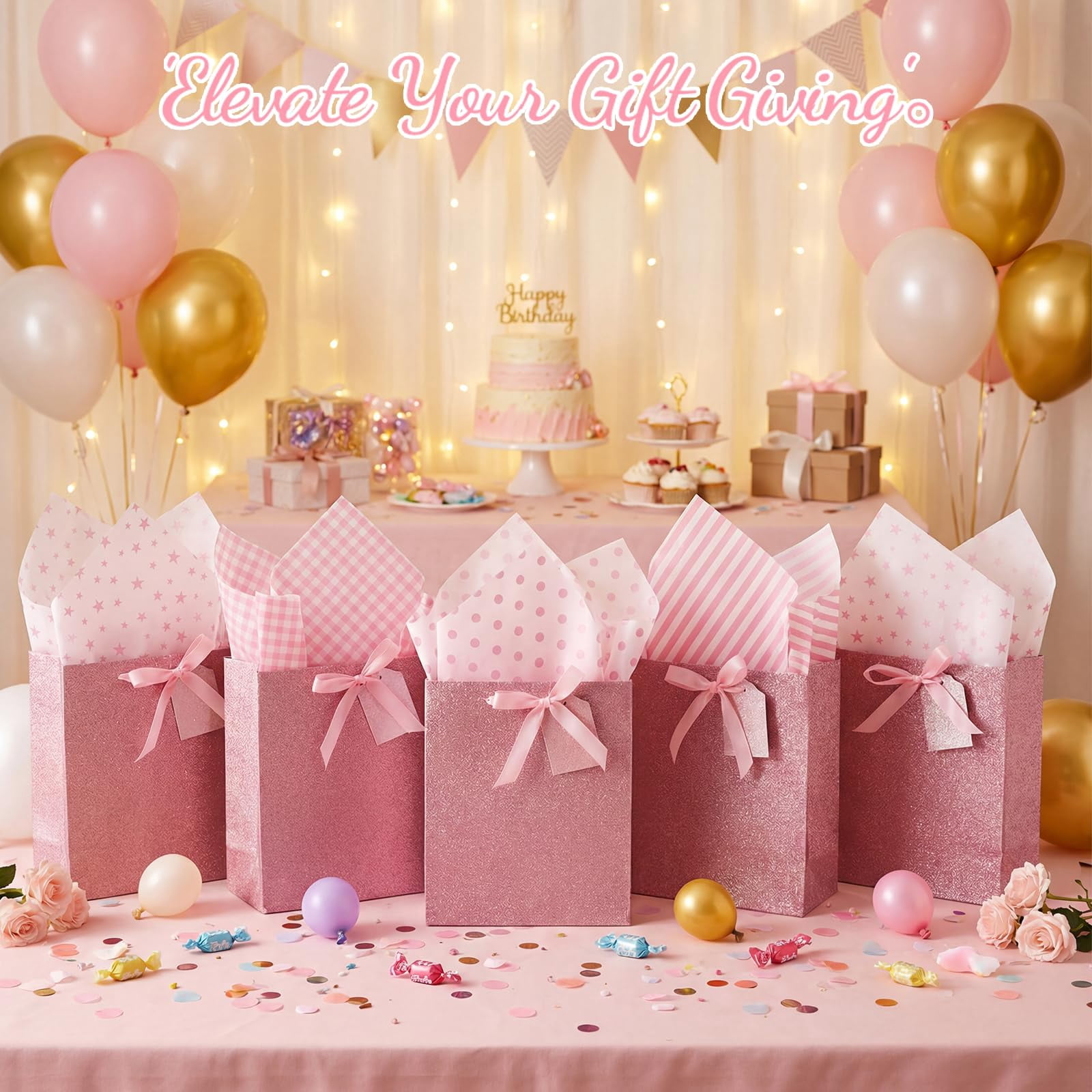 120 Sheets Tissue Paper 14x20",for Wedding,Baby Shower,Mother's Day,DIY Crafts,8 Designs(Blue Baby Shower,Blue Floral,Gold,Pink,Pink Baby Shower,Sage Green,Sage/Beige,White/Gold Thank You)
