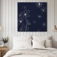 thumbnail image 4 of Navy Blue Wall Art Painting on Canvas, Spring Flora Canvas Art Home Prints Wall Art Framed Modern Artwork for Living Room Bedroom Wall Decor 20x20in, 4 of 9