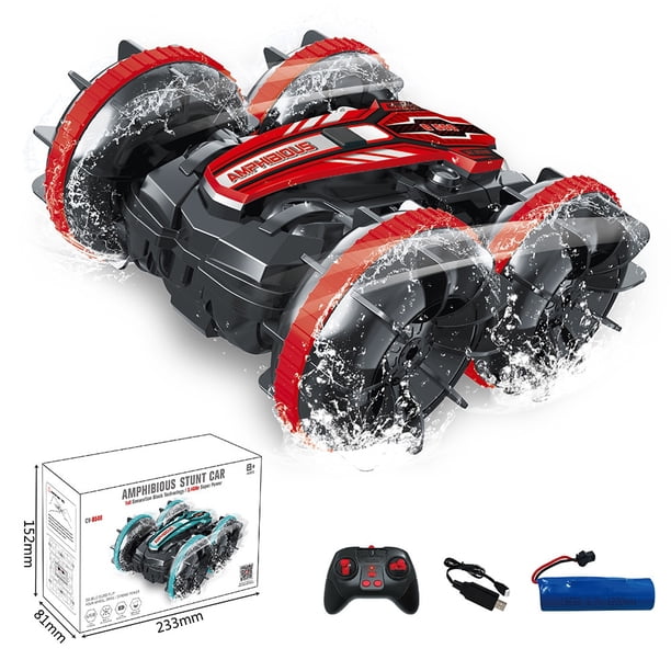 El más nuevo coche de Control remoto de alta tecnología 2,4G anfibio Stunt RC Car de doble cara Tumbling Driving juguetes eléctricos para niños para niño Tan Jianjun unisex