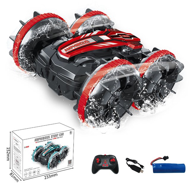El más nuevo coche de Control remoto de alta tecnología 2,4G anfibio Stunt RC Car de doble cara Tumbling Driving juguetes eléctricos para niños para niño Tan Jianjun unisex