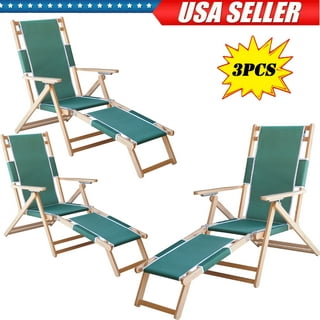 Wooden Beach Chair with Foot Rest - Full Service