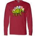 thumbnail image 3 of Inktastic Easter Bunny Stegosaurus with Eggs and Pink Ears Long Sleeve T-Shirt, 3 of 5
