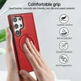 thumbnail image 5 of Allytechgroup Samsung Galaxy S22 Plus Magnetic Case, Retro PU Leather TPU Back Cover Compatible with Magsafe Shockproof Ring Holder Kickstand Phone Case for Apple Samsung Galaxy S22 Plus, Red, 5 of 8