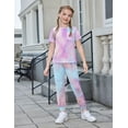 thumbnail image 4 of Arshiner Girls Clothes 3 Piece Outfits Short Sleeve Shirts Long Pants and Dolphin Shorts Clothing Sets with Pockets, 4 of 6