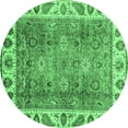 thumbnail image 1 of Ahgly Company Indoor Round Oriental Emerald Green Traditional Area Rugs, 6' Round, 1 of 4