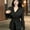 black, variant on PP Backless Lace Youthful Fashion Black Long Sleeve Shirt Women V Neck Patchwork Elegant Basic Blouse Lady Office Casual White Top