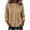 Khaki, variant on Ruimatai Women's Mandarin Collar Shirts Pleated Front Roll Sleeve Loose Button Down Blouses for Spring Summer Office Daily Wear