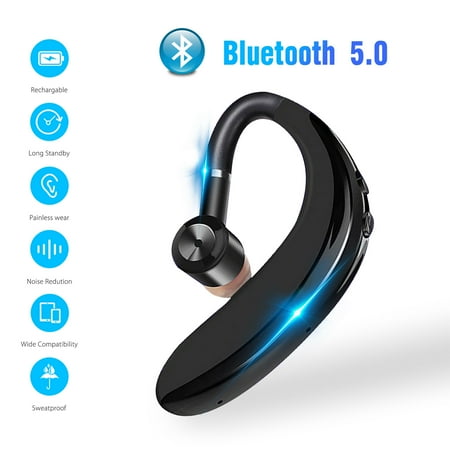 Usb Microphone Wireless Headset Bluetooth Headset, EEEKit Wireless Bluetooth 5.0 Noise Cancellation Hands Free Earpiece Built-in Mic for Driving Business Office, Compatible with iPhone and Android ()