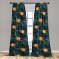 thumbnail image 4 of Ambesonne Butterfly Curtains, Art Night Jungle Wings, Pair of 28"x63", Teal Marigold Cocoa, 4 of 5