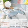 thumbnail image 2 of 3 Piece Blue Coastal Duvet Cover Set California King,Microfiber Comforter/Quilt Cover with Corner Ties and 2 Pillowcases,Summer Palm Trees Vacation Watercolor All Season Bedding with Zipper Closure, 2 of 8