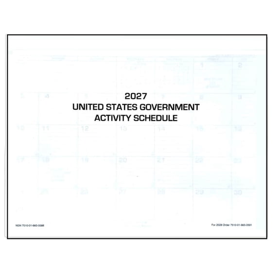 Unicor 2027 Fed Activity Schedule, Qty - 1 Individual