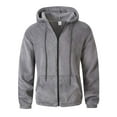 thumbnail image 4 of KHONTS Men's Casual Lightweight Sherpa Jackets Full Zip Warm Fuzzy Windproof Winter Hooded Sweatshirts Work Coats with Pockets Grey S, 4 of 7