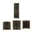 thumbnail image 2 of Tall Corner Bar Cabinet, Wooden Corner Coffee Wine Bar Unit with Built-in Wine Rack Cabinet Station with 8-Bottle & 5-Shelf, Wood Kitchen Pantry Storage Cabinet (Dark Brown), 2 of 7