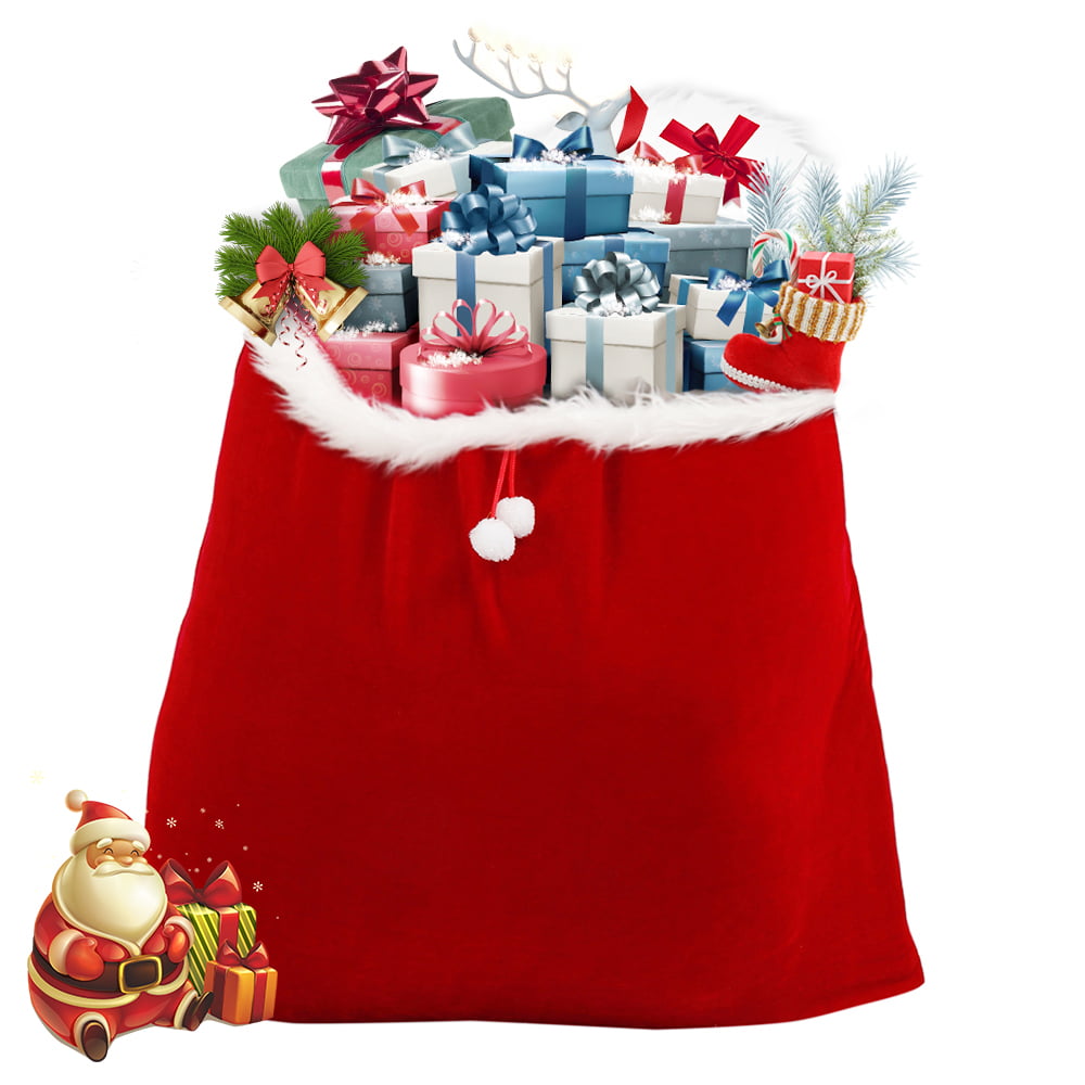 2 Do Not Open Christmas Santa Sack Gifts Bag Brown Stocking Sock Xmas Eve Supply 