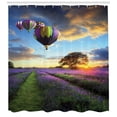 thumbnail image 3 of Ambesonne Hot Air Balloon Shower Curtain, Spring Field Sunset, 69"Wx70"L, Blue and Pale Blue, 3 of 3