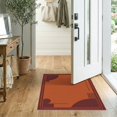 thumbnail image 2 of ODIKA 2'x3' Washable Throw Rug Burnt Orange Geometric Elegance Design Contemporary Art Inspired Symmetrical for Hallway, Study Room, Non-Slip Low Profile, Flatwoven, 2 of 7