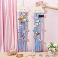 thumbnail image 3 of 2 Pcs Hair Bow Holder 29.92x7.09 Inch Wooden Hair Clip Hanging Holder Cloud Hairpin Storage Organizer with Rope Bohemian Clips Organizer for Storage or Decoration Light Sky Blue, 3 of 9