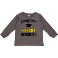 thumbnail image 3 of Inktastic Congrats My Sister Graduated with cap Boys or Girls Long Sleeve Toddler T-Shirt, 3 of 5