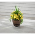 thumbnail image 2 of Vigoro 12.8 in. Reedley Medium Kentucky Walnut Brown Resin Barrel Planter (12.8 in. D x 10.5 in. H), 2 of 5