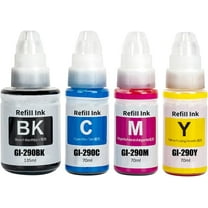 z GI-290 G3200 G4210 Ink Refill Compatible for Canon GI-290 GI 290 GI290 Ink Bottles Kit Compatible for Canon G3200 G4210 G4200 G1200 G2200 Printer (4 Pack Black, C/M/Y Color Ink)