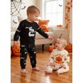 thumbnail image 4 of RUINIXCW Toddler Girl Boy Halloween Outfit Long Sleeve Crew Neck Letters Pumpkin Embroidery Sweatshirt and Jogger Pants Set, 4 of 9