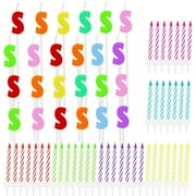 96 Piece Letter S Birthday Cake Candles Set with Holders Value Pack, for Baby Shower Kids Birthday Graduations Anniversary Party Dessert Decoration