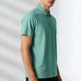 thumbnail image 6 of Avrnliq Mens Green Short Sleeve Polo Shirt, 3-Button Classic Collar Versatile for Spring Summer Business Casual Daily Outdoor Wear,Size 3XL, 6 of 6