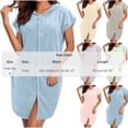 thumbnail image 4 of Zynoxe Womens Hooded Robes Lightweight Water Absorbent Bathrobe for Women Versatile Solid Color Short Sleeve Button Loungewear Robe Soft Coral Fleece Nightgown Bathrobe Free Size, 4 of 8