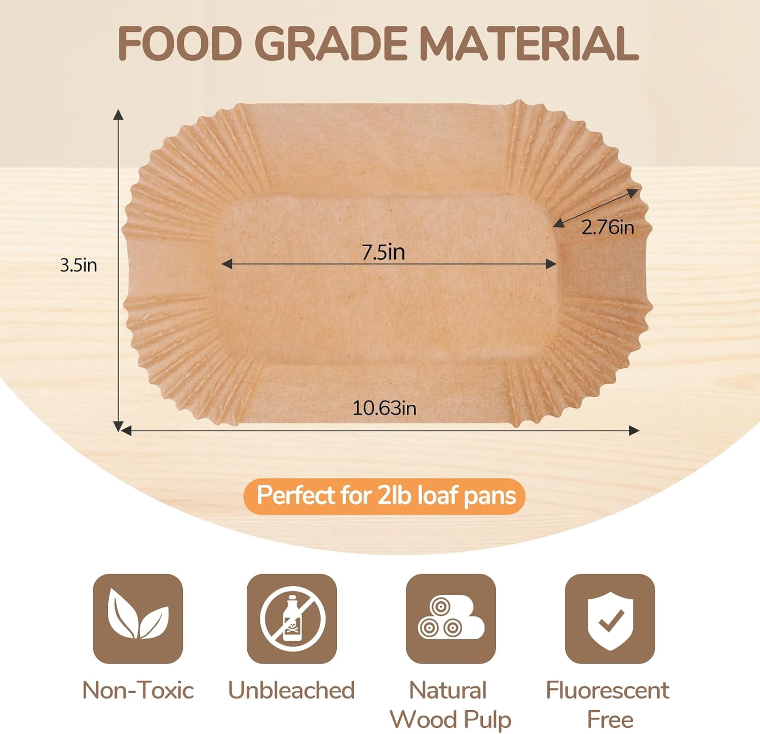 Loaf Pan Liners,2lb Loaf Pan Liners for Baking Bread 9x5, Loaf Pans Parchment Liners,150pcs Non-Stick Parchment Paper for Loaf Pans,Loaf Liners for Baking,Inner Dimensions are 7.5 x 3.5 inches