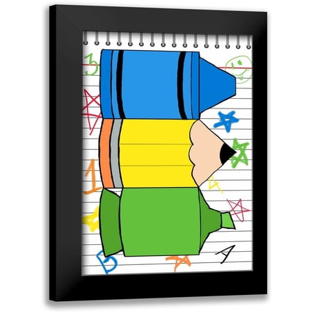 SD Graphics Studio 14x18 Black Modern Framed Museum Art Print Titled - School Scribble I