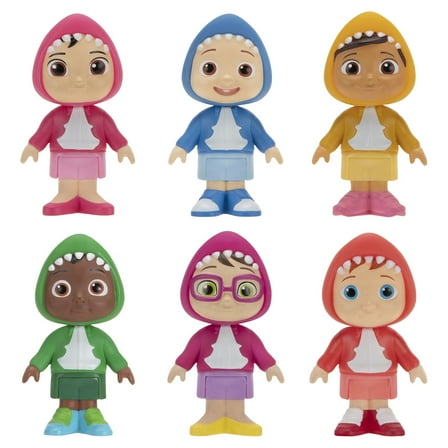 Cocomelon Family and Friends Shark Theme Action Figures, 6 Pack