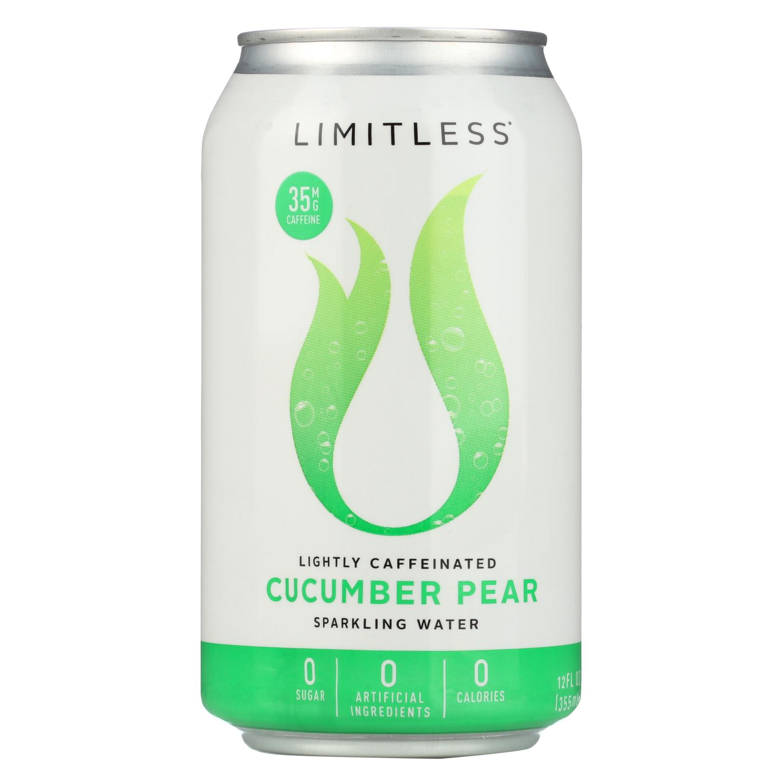 Limitless Coffee Sparkling Caffeinated Water Cucumber Pear Case of