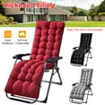 thumbnail image 2 of TeqHome 71x22x4in Chaise Lounger Cushion Recliner for Patio Furniture, Deck Chair Cushion for Outdoor Indoor Home Office Red, 2 of 12