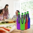 thumbnail image 3 of Beer Bottle Cooler, (4 Colors) Case Wonder Set of 4 17.6 Oz Neoprene Insulated Collapsible Beer Bottle Cooler Zippered Cover Beer Cooler, 3 of 5